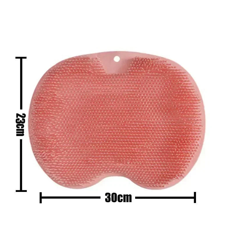 Silicone Shower Foot & Back Scrubber Mat - Non-Slip Suction Cup Massage Brush