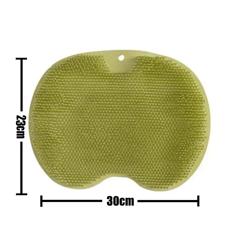 Silicone Shower Foot & Back Scrubber Mat - Non-Slip Suction Cup Massage Brush