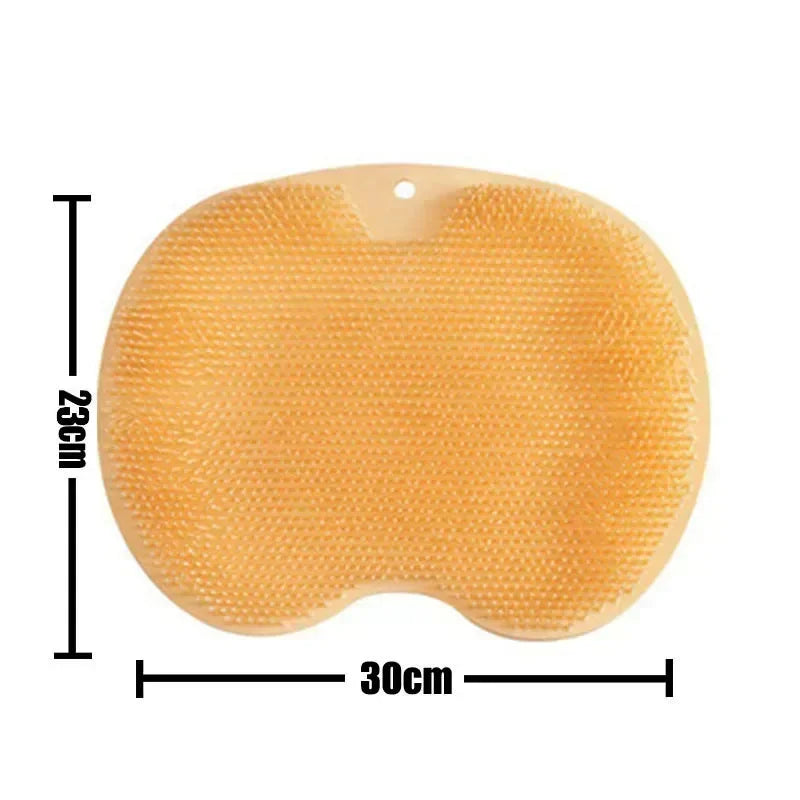 Silicone Shower Foot & Back Scrubber Mat - Non-Slip Suction Cup Massage Brush