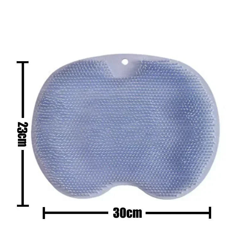 Silicone Shower Foot & Back Scrubber Mat - Non-Slip Suction Cup Massage Brush