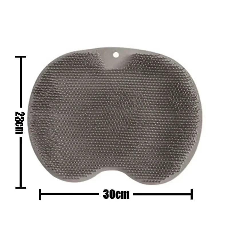 Silicone Shower Foot & Back Scrubber Mat - Non-Slip Suction Cup Massage Brush
